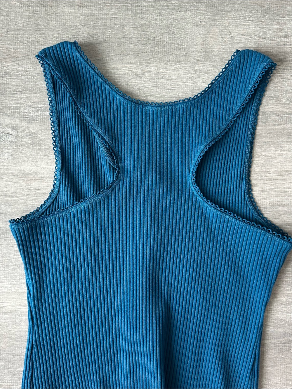 Free People Ribbed Button-Front Tank Blue size M - Picture 6 of 8